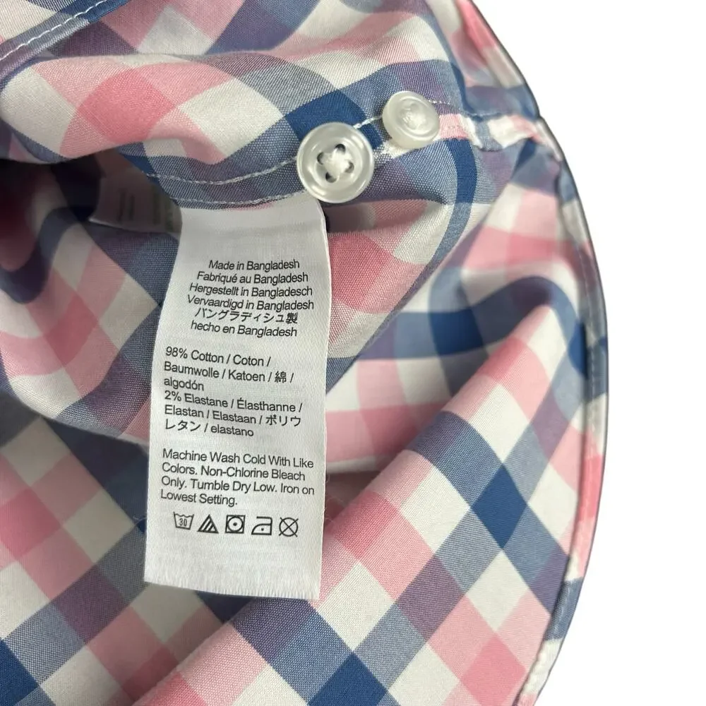 J.Crew Shirt Men Size XL Slim Fit Light Blue Pink Check Classic Preppy Button Up